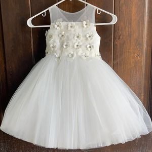 NEW Tulleen Girls SIZE 4 Formal Tulle Rhinestone Dress RETAIL $275